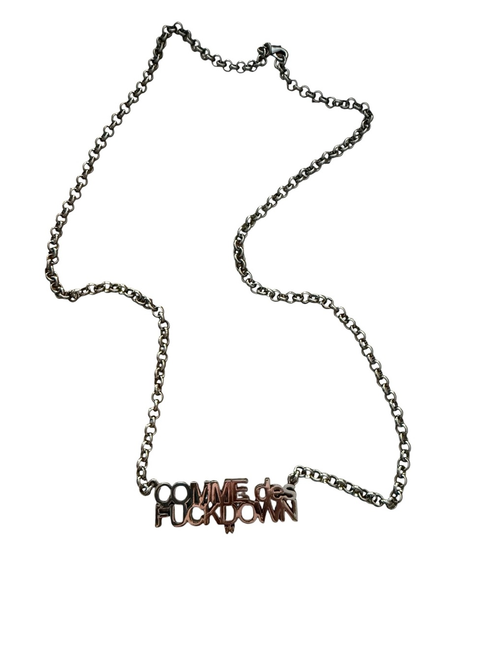 Dolls Kill Silver-Tone Script Message Necklace